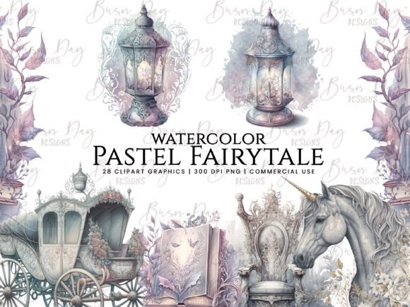 h1Watercolor Pastel Fairytale Clipart for Branding and Marketing Visuals/h1