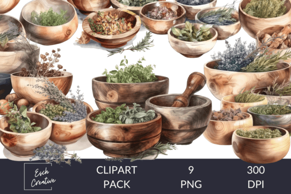 Herbalist Bowls Watercolor Sublimation Illustrations Review
