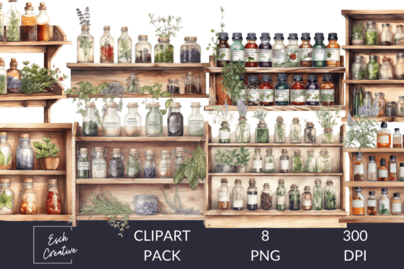 Herbalist Shelves Watercolor: An Embroidery Review