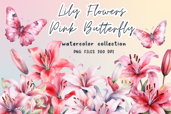 Lily Flowers Pink Butterfly Watercolor Review