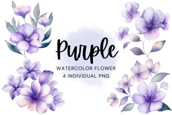 Purple Flowers Watercolor Clipart, PNG: A Designer’s Real-World Embroidery Review