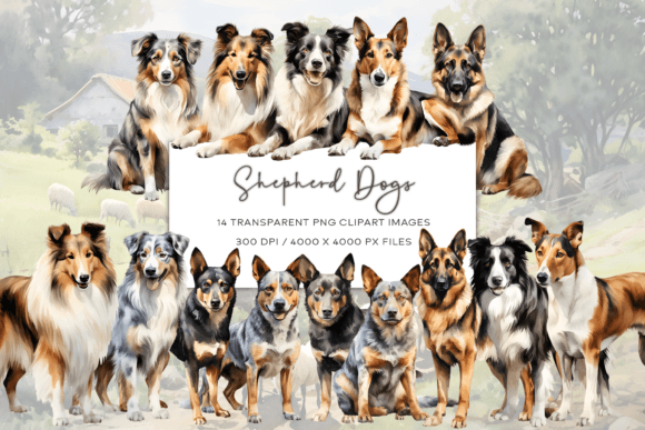 Shepherd Dogs Watercolor Clipart: A Versatile Illustration for Warm, Approachable Branding