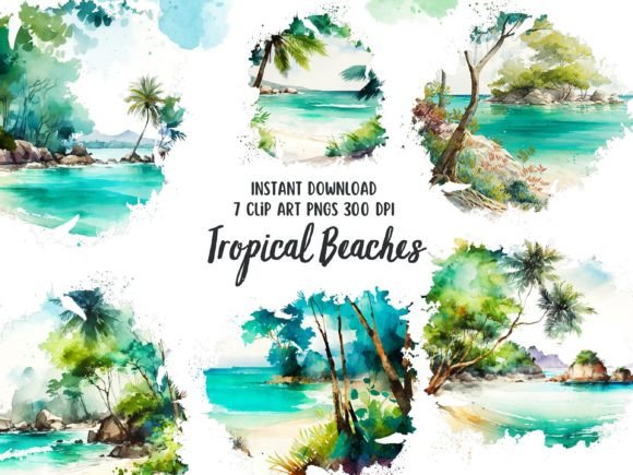 Tropical Beaches Watercolor Png Set: An Embroidery Review