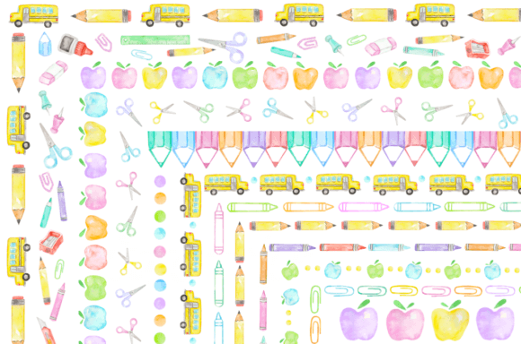 Watercolor Back to School Borders: Illustrations Review