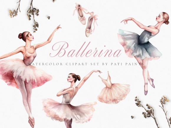 Watercolor Ballet Dancer Clipart Set Review for Real Embroidery Use