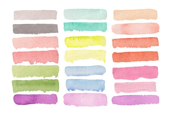 Watercolor Multicolor Brush Strokes Set Review