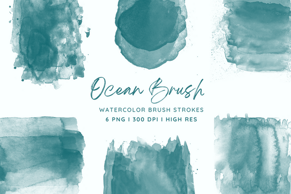 Watercolor Ocean Brush Freebies for Real Client Work